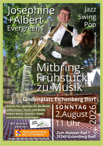 Mitbring-Frühstück zu Musik • Evergreens mit „Josephine und Albert“ am Lindenplatz in Eichenberg Dorf